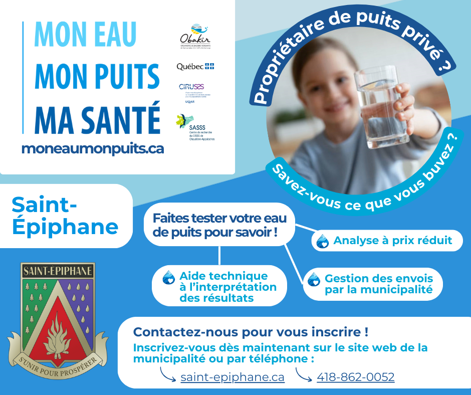 Bannière, mon eau, mon puits, ma santé